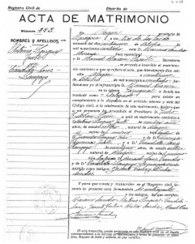 certificado de matrimonio tipo
