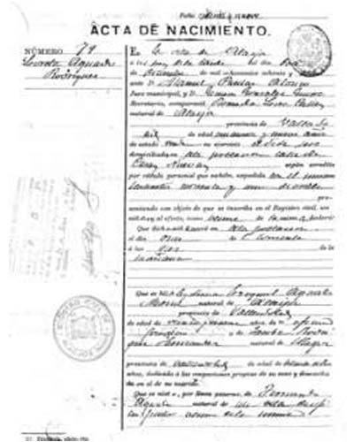 certificado de nacimiento santander