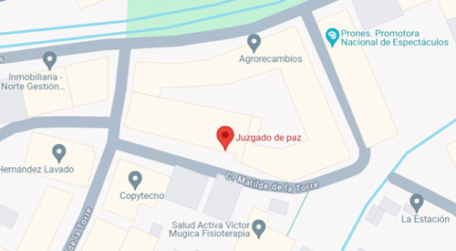mapa Registro Civil y Juzgado de Paz de Cabezón de la Sal