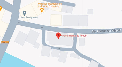 mapa Registro Civil y Juzgado de Paz de Reocín